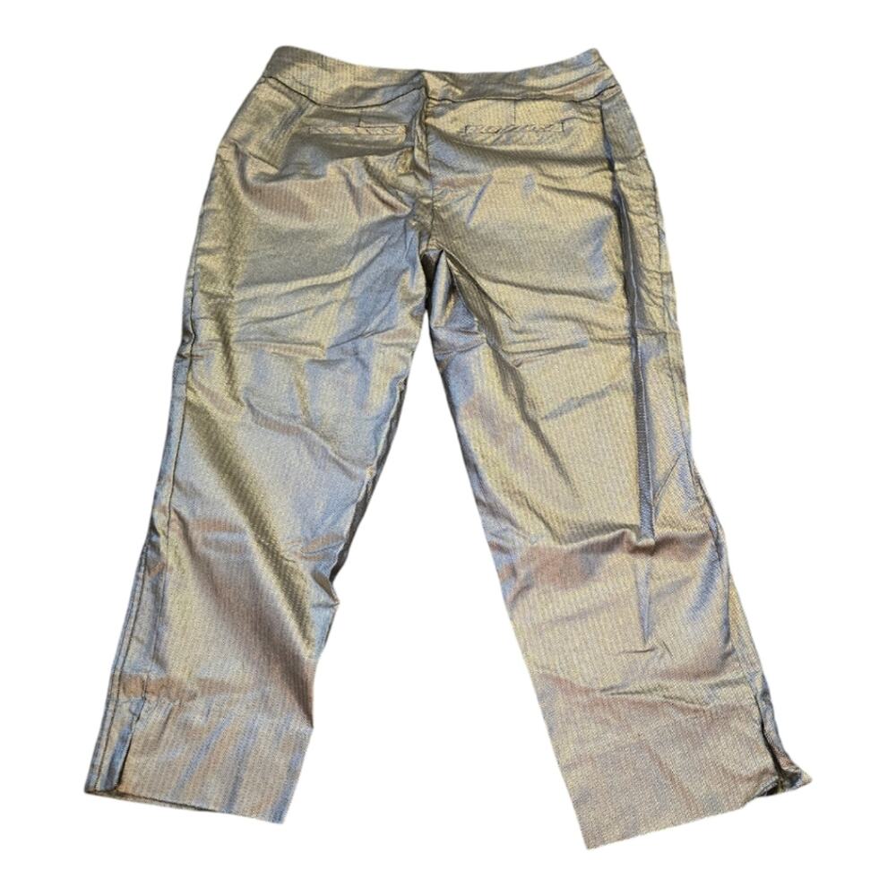 Ashley Stuart Gold Metallic Stretch Pull On Comfy pants Plus Size 20